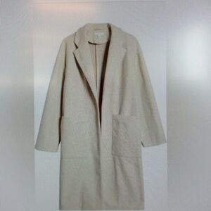 Topshop Neutral Cream Long Open Trench Coat coatigan petite 2 / XS